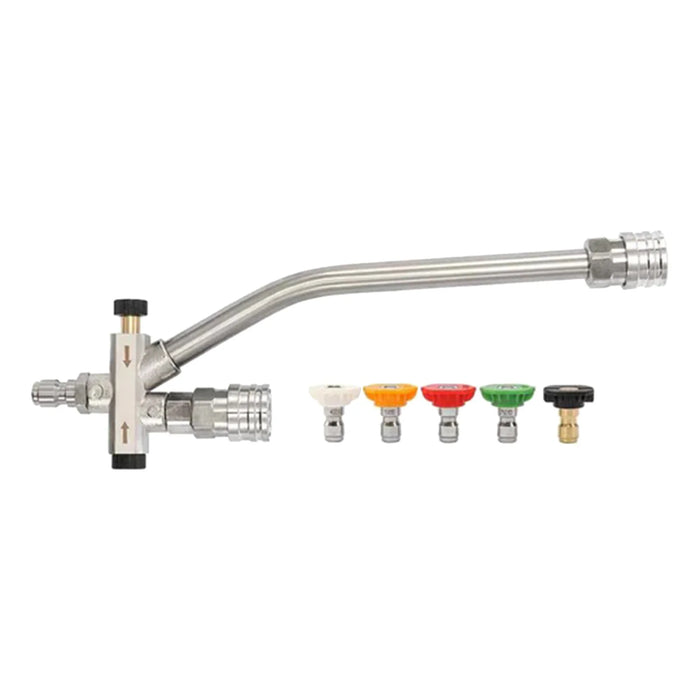 Foam Cannon Dual-Connector Accessory, Pressure Washer Double Tip Attachment for Foam Cannon, Pressure Washer Accessories with 1/4" Quick Connect for Car Wash, 5 Pressure Washer Sprayer Nozzles