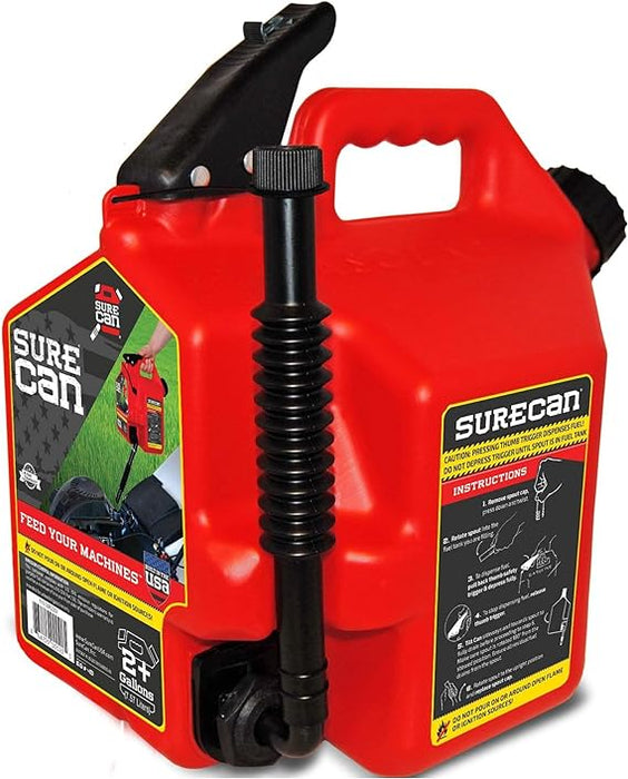 Surecan CRSUR22G1 Gasoline CAN, 2.2 Gallon, Red