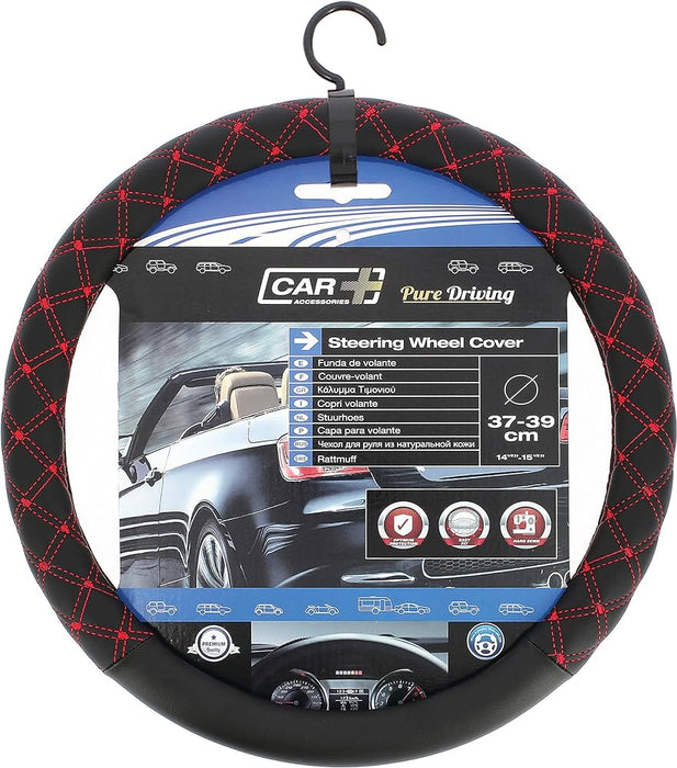 Sumex Steering Wheel Cover Black/Red Stitch