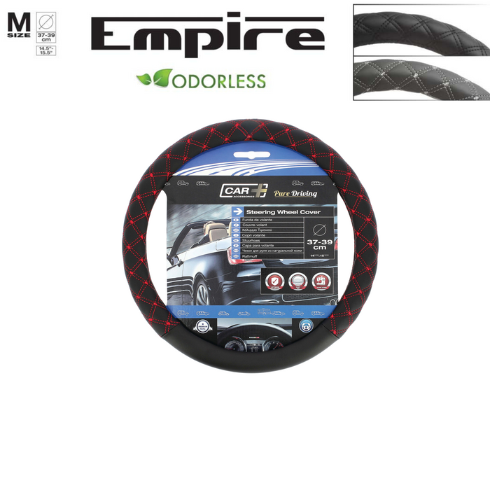 Sumex Sumex Steering Wheel Cover Black/Red Stitch — Automotive Art Suriname